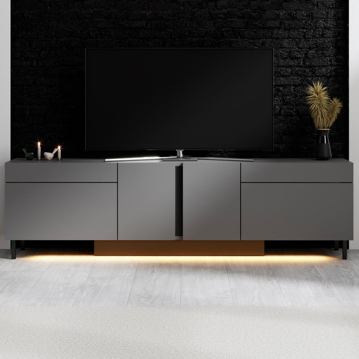 Hanah Home Paris Soporte para TV Antracita con Iluminación LED Hanah Home Paris Soporte para TV Antracita con Iluminación LED